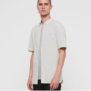 All Saints Riviera Shirt Short Sleeve XL Grey